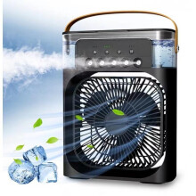 (White) Portable 5-Hole Spray Fan USB Plug-In Humidifying Cooling Desk Handheld Fan for Home Office
