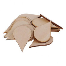 2xNatural Wood Drop Shapes Crafts DIY Wooden Embellishment 20pcs 50x30mm
