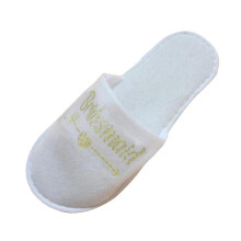 4 Pairs Wedding Party Slippers Gold
