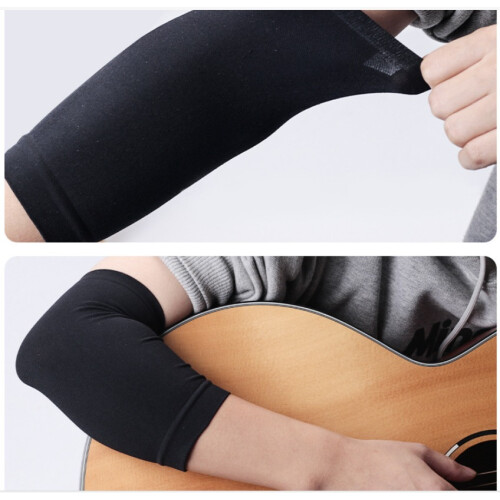 Sommar Gitarr Armbågsskydd - Svart Spandex Ärm  L 2