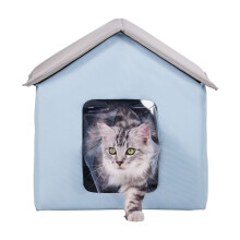 Niche Chauffante pour Chat-Duoku-Abri d'extérieur pour Chat avec Température Réglable-Coussin Chauffant pour l'hiver