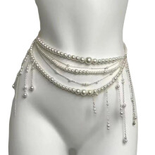 Pearl Waist Chain Belt for Women Multi-Layered 1 Piece