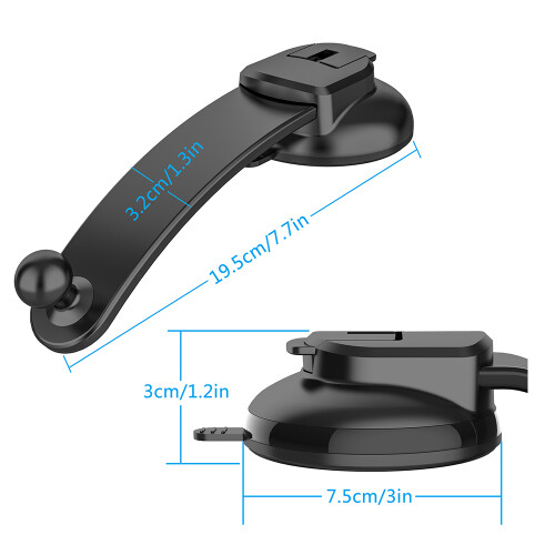 Accessories: Suction Cup Car Phone Bracket 17mm Universal Ball Telescopic Arm Foldable 1