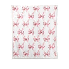 Pink Bow Flannel Throw Blanket 30x40 inch