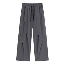 Men's Slim Fit Stretch Trousers with Studs 1 Pair