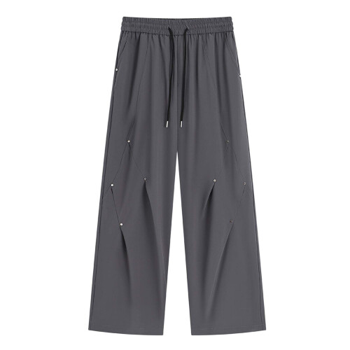 Men's Slim Fit Stretch Trousers with Studs 1 Pair