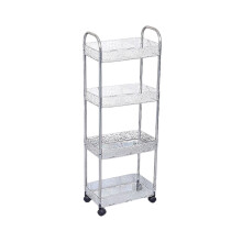Plastic Rolling Shelf Transparent 3-Tier