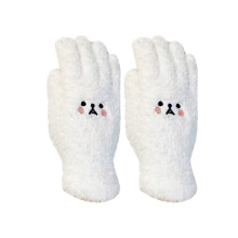 Nrmvnmi Bear Plush Gloves Warm Soft Full-Finger Winter