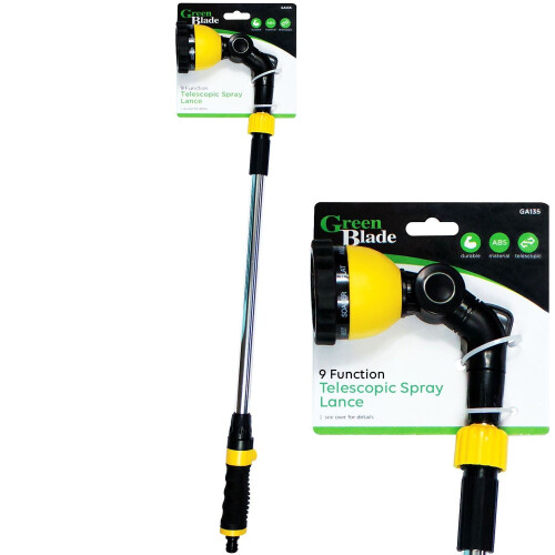 Vivo 9 Function Telescopic Spray Lance Sprinkler Long Reach Spray Gun Tilting Head 1