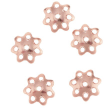 7x5 Pieces 925 Sterling Flower Cup Beads End Cap Jewelry Makings Rose Gold