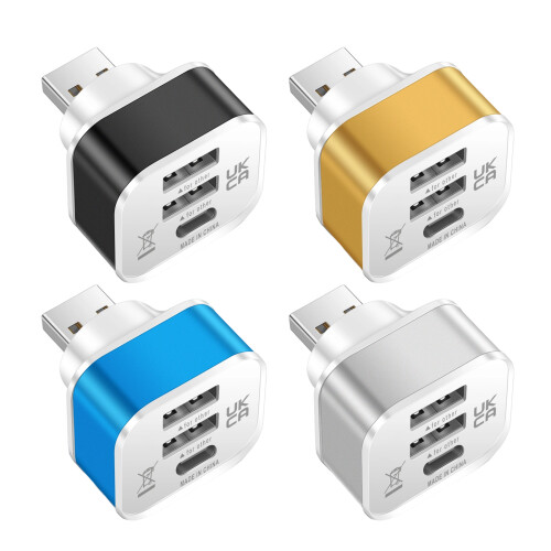 USB Splitter 3 Port USB Quick Charging Expander Multiple-Silver 2