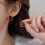 Vintage enamel wine red square stud earrings for women 1