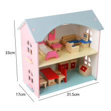 Wooden Doll House with Furniture and Accessories for 3 Years and up Children