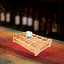 3X Set di Bicchierini da Liquore, Porta Bicchierini con 12 Fori, Supporto per Servire, Tequila, Whisky, Brandy, Party Club Bar