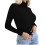 Women's Turtleneck Sweater Ribbed Knit Fitted Pullover 1