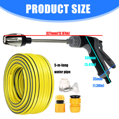 Multifunction Car Wash Sprays Tool with Flexible Hose 3 Adapters 2