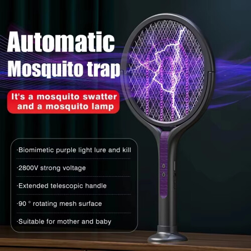 Automatic Mosquito Swatter, Telescopic, Rotatable Mesh For Wider Coverage, USB Charging, Fast, Long Standby Time 2