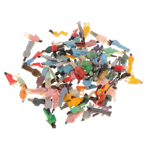 100Pcs Painted People Figures Miniatures for Train Railway Layout 1:200