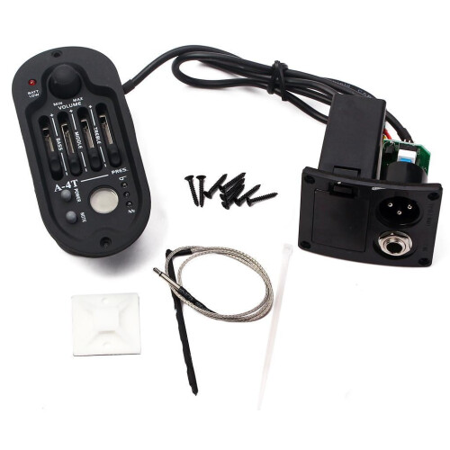 Folk Guitar Preamp Equalizer with Piezo Pickup and LCD