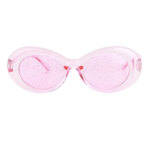 2 Retro Transparent Clout Goggles Oval Bold Mod Thick Framed Sunglasses