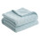 Light Blue Cotton Throw Blanket for Adults, Full Size 1