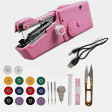 Handheld Sewing Machine Portable Pink Set of 23