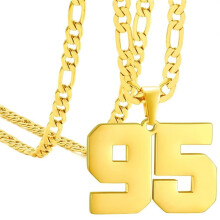 Stainless Steel Sports Necklace Gold Number 95