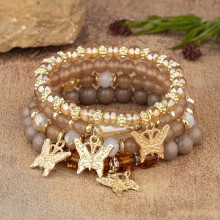 Bohemian Butterfly Charm Bracelet Set for Women with