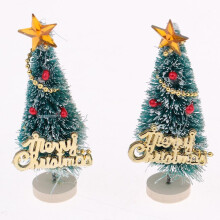 3x10 Pieces Dollhouse Miniature Christmas Tree with Stars Room Garden Decor