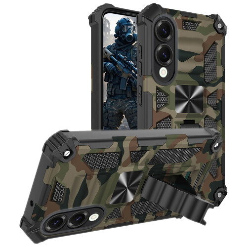 Camouflage Case with Kickstand for Samsung Galaxy S25 Edge