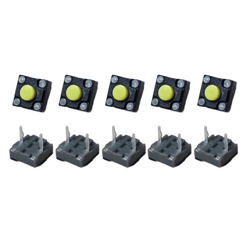 10 pièces micro-interrupteurs de souris muets 6x6x4.3mm-Jaune