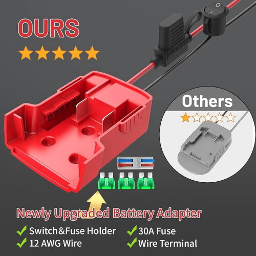 Power Wheel Adapter Kit for Milwaukee 18V Battery 3-Pack 1