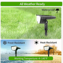 32 LED Solar Powered Outdoor Garden Spot Light Wall Lamp 3000K Warm White