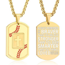 Men's Bible Verse Cross Necklace Stainless Steel