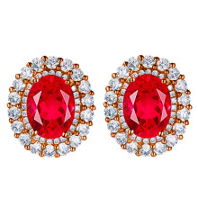 925 Sterling Silver Stud Earrings with Cubic Zirconia