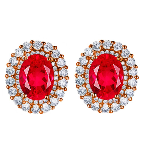925 Sterling Silver Stud Earrings with Cubic Zirconia