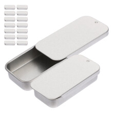 Small Metal Tin Containers with Push Lids 16 pcs