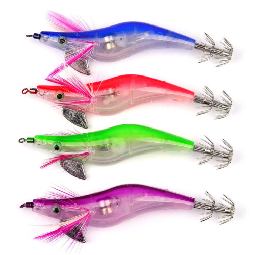 LED squid jig lure prawn-style hook 1 piece