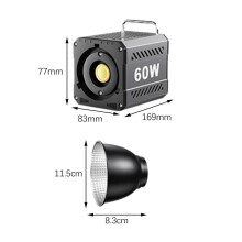 60W LED Video Light EU Adapter Accessory for Live Broadcast Interview Studio