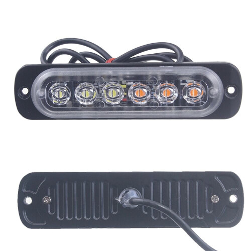 Amber LED Emergency Strobe Light Bar 6 LEDs