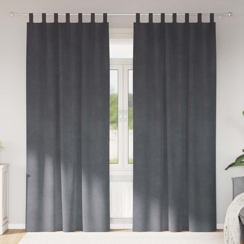 Vidaxl Blackout Curtains 2 Pcs Light Grey 140 X 225 Cm Velvet