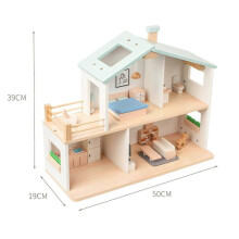 Wooden Doll House 2 Storey Garden Miniature House for Toddlers Children Kids