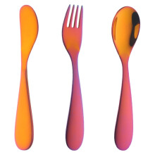 Kids Stainless Steel Cutlery Set Fork Spoon Knife 3 Pcs