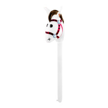 Hobby Horse Stick Toy White Red Head 1 Piece