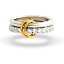 Women's Silver Stackable Ring Set with Cubic Zirconia,