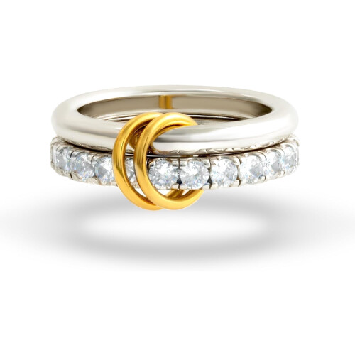 Women's Silver Stackable Ring Set with Cubic Zirconia,