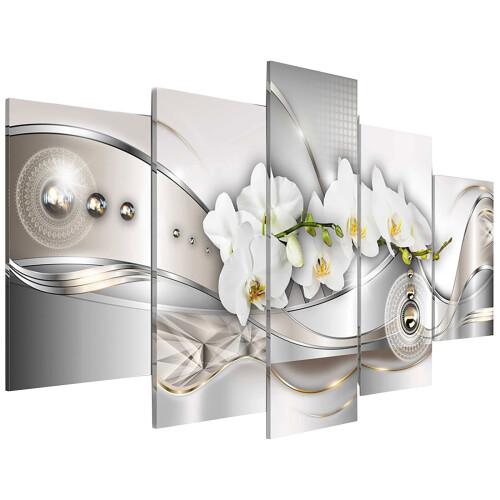 Modern Flower Canvas Wall Art Set 5 Pieces Unframed 1