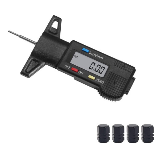 Digital Tire Tread Depth Gauge Inch Millimeter Zeroable
