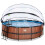 EXIT TOYS EXIT Wood Pool 15ft x 48in with Sand Filter Pump and Dome – Brown 1
