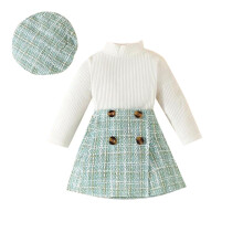 Mint Green Tweed Dress Set for Girls 3-Piece Outfit Size